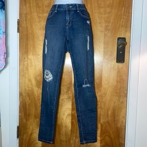 Forever 21 Distressed Skinny Blue Jeans Size 27